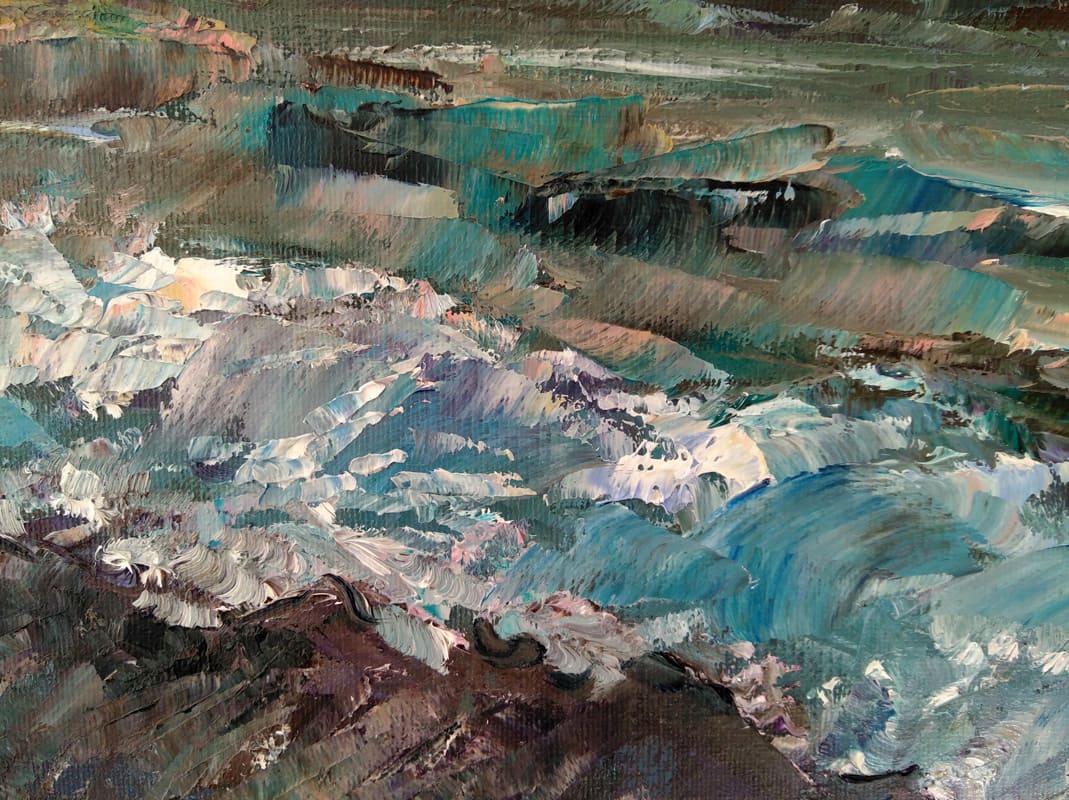 Увеличенный фрагмент картины "Морской закат"