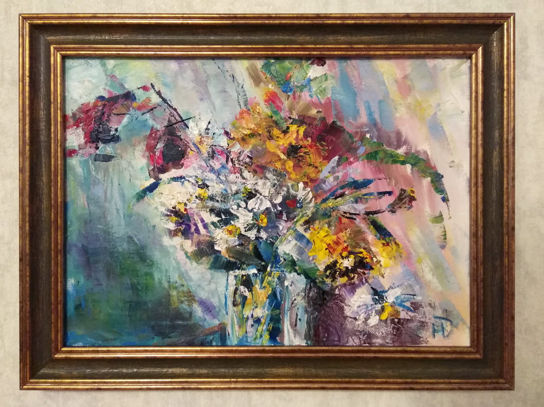 Картина маслом " Осень в вазе"  в раме художника Нина Дивинская Волгоград