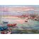 Картина маслом " Розовый вечер" пейзаж с морским заливом художник Нина Дивинская Волгоград