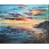 Картина маслом "Закат у реки" на берегу у реки природа окрасила вечер в яркие краски заката