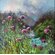 Изображение горного пейзажа с яркими цветами на переднем плане художницы Нины Дивинской
