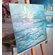 Холст на картоне с изображение морского заката на тёплом море