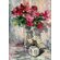 Композиция из двух вазочек с контрастными цветами на картине "Красное и белое" художницы Нины Дивинской (Волгоград)
